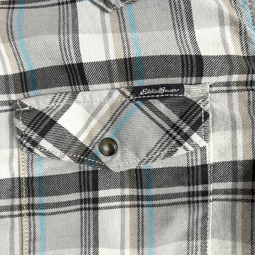 Eddie Bauer Button Down Mens XL Plaid Pearl Snap Classic Fit Western‎ - Picture 5 of 10